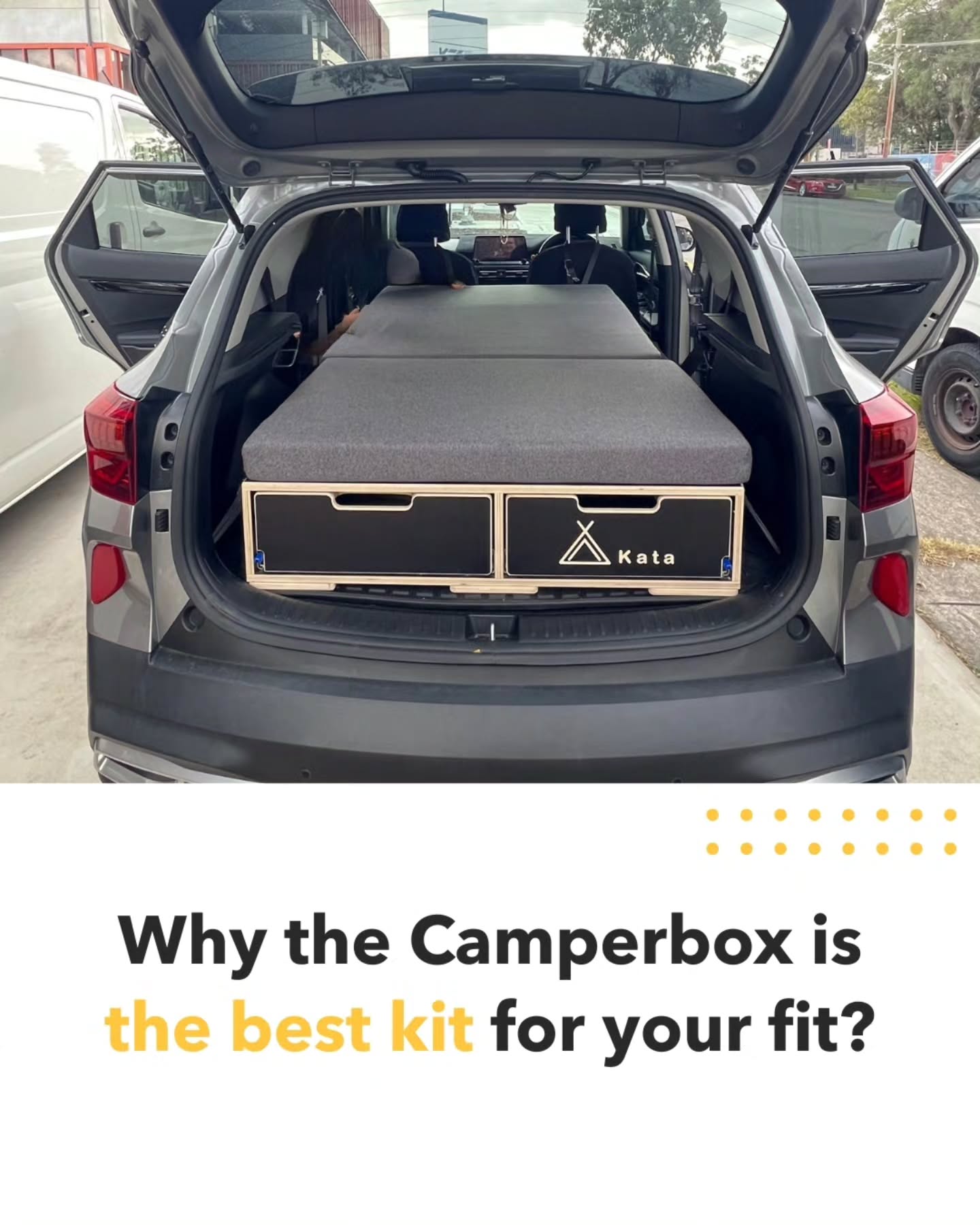 Ready for the weekend? 🚗🌿
This Kia Seltos just levelled up with our Slim 950mm Camperbox — a compact kit with everything you need, and nothing you don’t.
Smart layout, clever use of space:
🛏️ Split-bed setup to fit a fridge behind the driver’s seat
🍽️ XL pine table, built-in chopping board, and a 3-fold custom mattress.
When you drive small but dream big — this is the setup you’re after.
Small SUV. Big adventure.
.
.
.
.
.
.
.
#KiaSeltos #CamperConversion #KataCamperbox #VanlifeAustralia #MicroCamping #weekendescape #kataseltos #vanconversion #camperlife #familytravel #vanlifers #australiancamping #homeonwheels #ladycamping #vanbuild #australiavanlife #fitoutvan #camperlife #nomadlife #VanLife #campervan #VanLife #TravelEssentials #fullconversion #vanconversion #vanlifevirals #campervanconversion #tinyhome #homeonwheels #vanlifeideas #offgrid #outdoorliving #roadtrip #camperkit